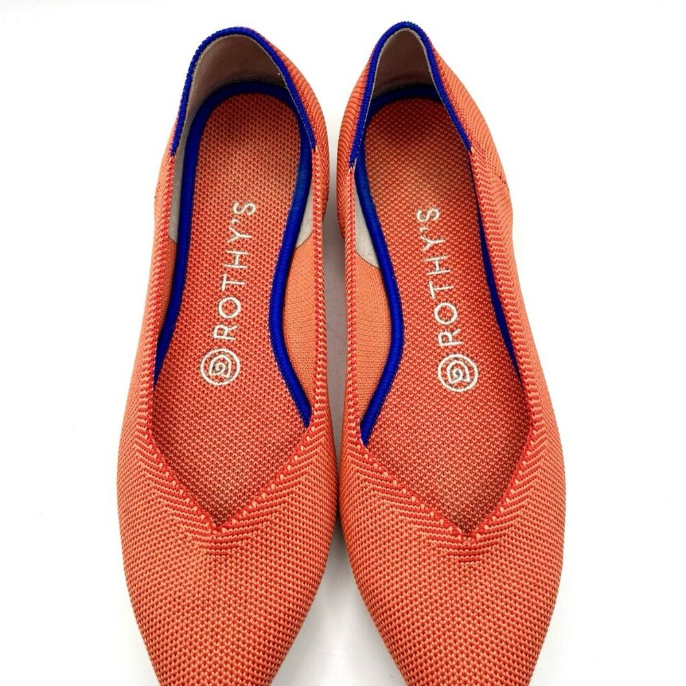 Rothy’s The Point Orange Knit Ballet Flats Women’s 7.5 Washable Casual - Picture 5 of 10